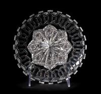 A Meriden Cut Glass Plate, Diameter 7 inches.