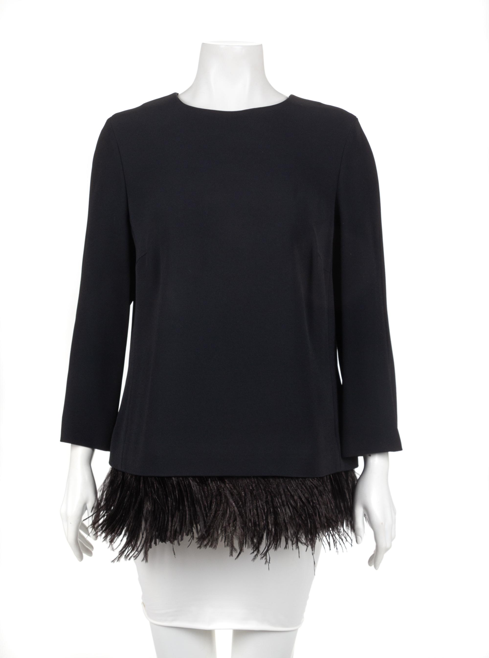 Escada Blouse with Feather Trim, 1990-2000s