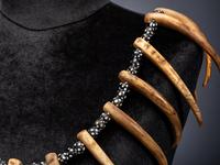 Apsáalooke [Crow] Imitation Bear Claw Necklace, with Trade Beads