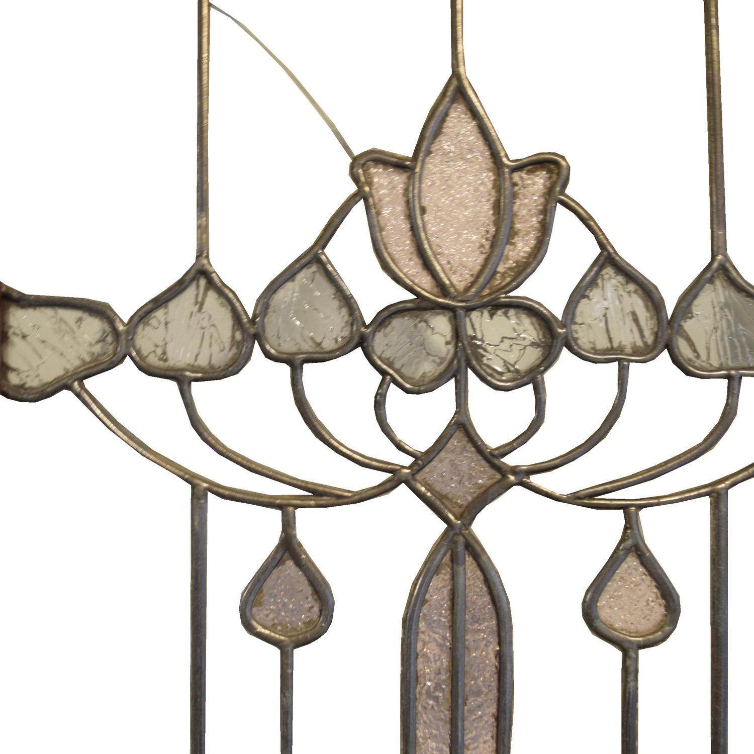 A Pair of Prairie School Leaded Glass Doors 42" W x 1.5" D x 81.5" H — United States, Early 20th Century