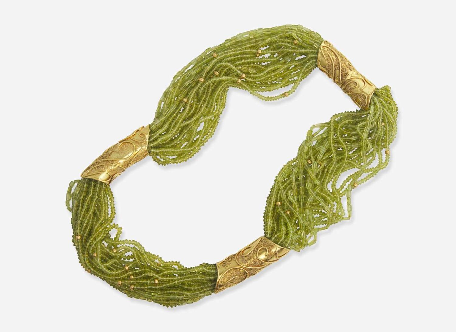 An Elizabeth Gage 18K Yellow Gold and Peridot Necklace