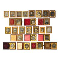 [Early Photography] Group of 32 Sixth Plate Daguerreotypes of Women