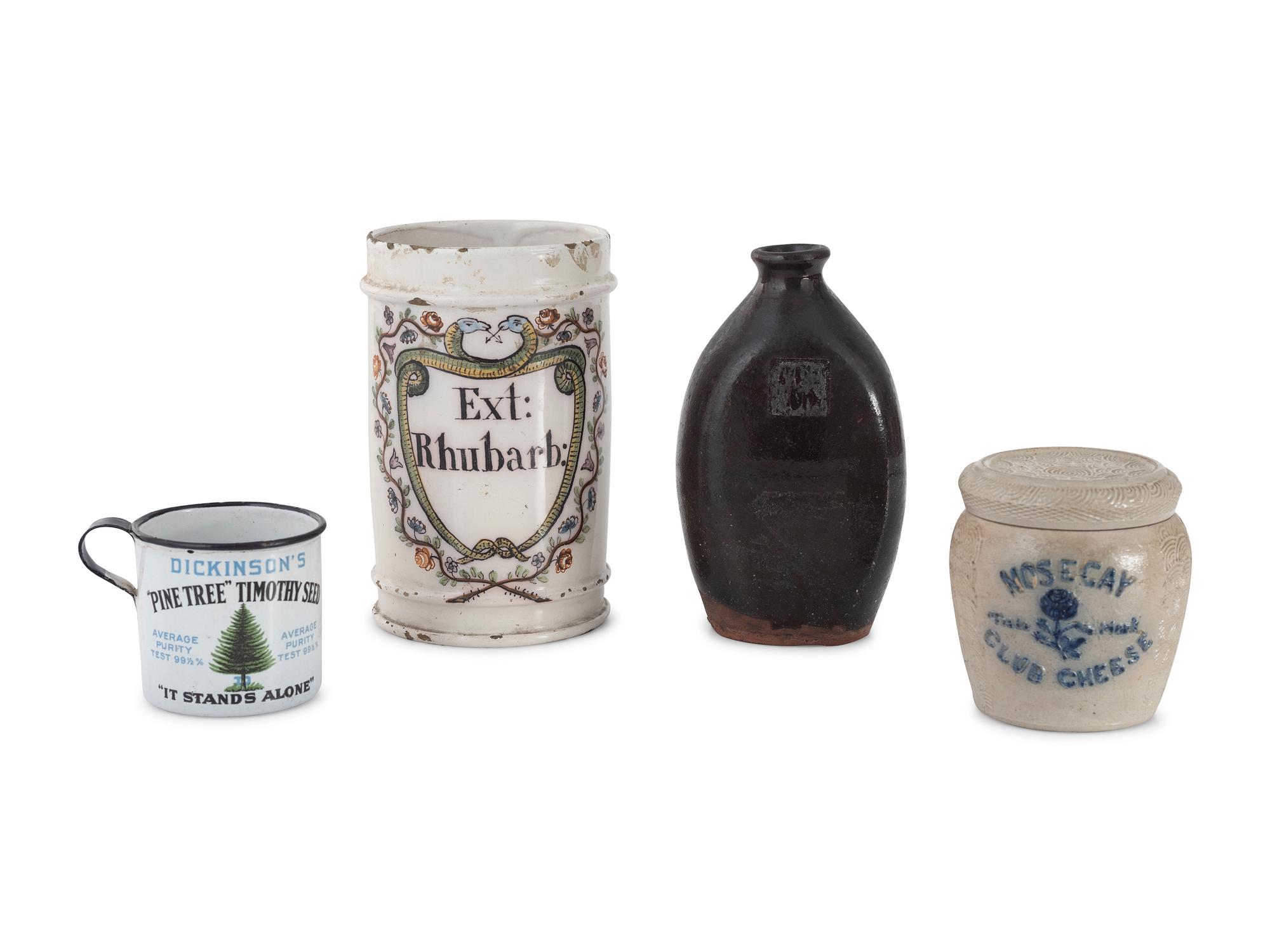 A Group of Eleven Advertising Plaques, Boxes, Jars and Pamphlets