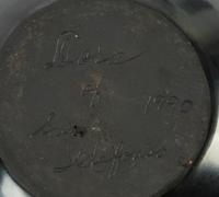 Blackware Pottery Jar with Sienna Rim