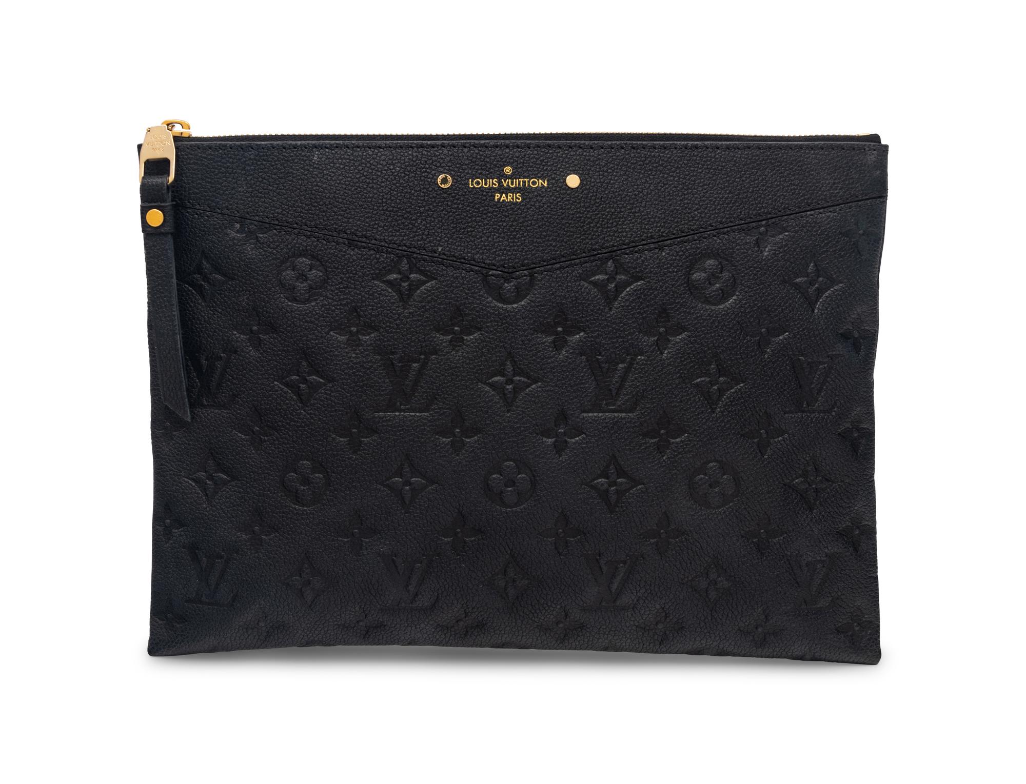 Louis Vuitton Black Leather Clutch