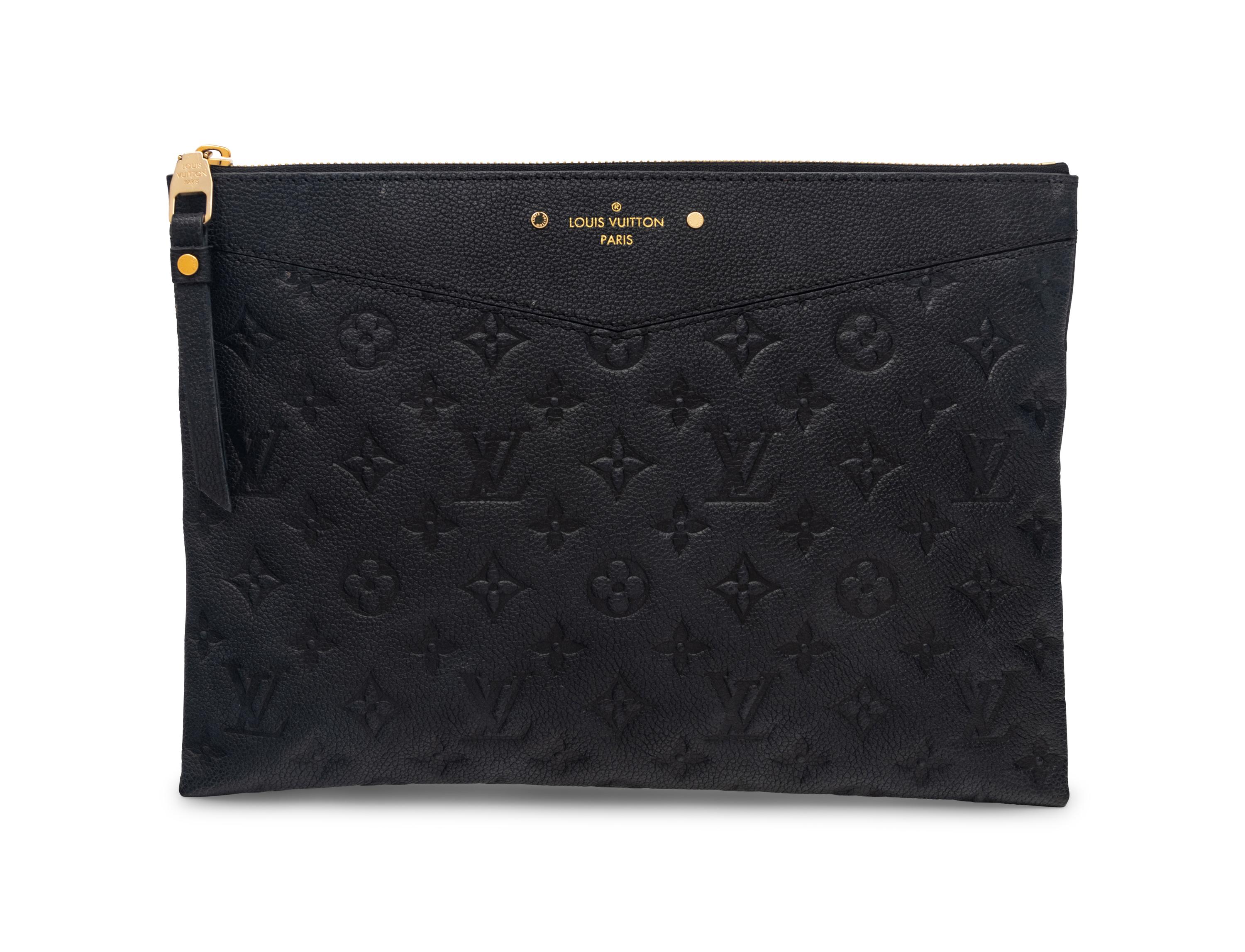 Louis Vuitton Black Leather Clutch