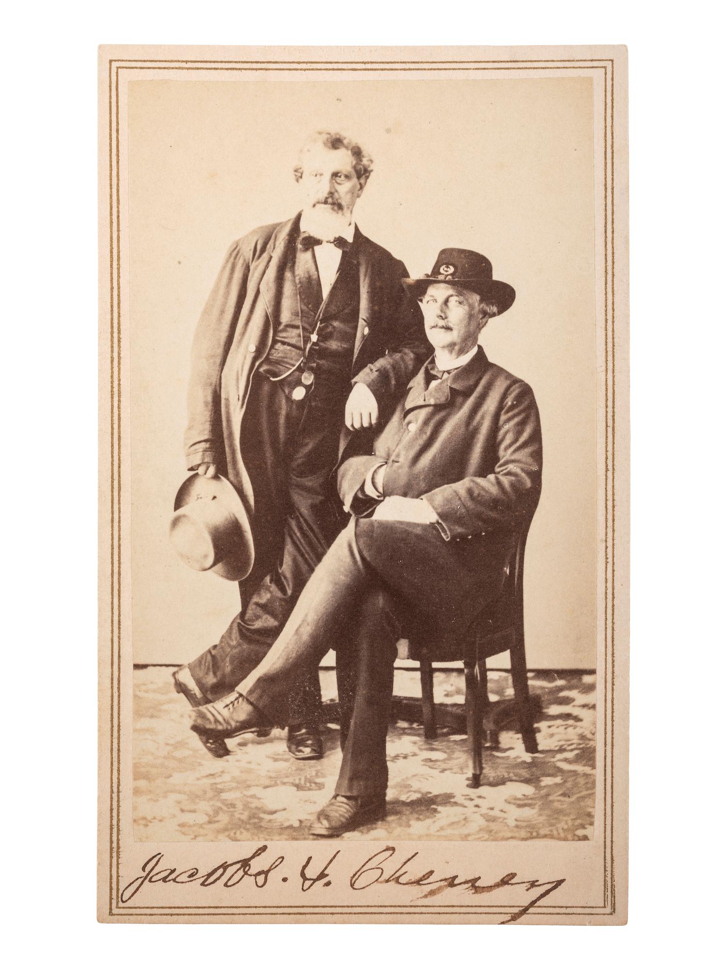 [CIVIL WAR]. JACOBS, Edward, photographer. CDV Captain George H. Cheney, 14th Maine Infantry, and photographer Edward Jacobs. New Orleans, LA: n.d.