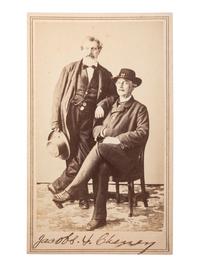 [CIVIL WAR]. JACOBS, Edward, photographer. CDV Captain George H. Cheney, 14th Maine Infantry, and photographer Edward Jacobs. New Orleans, LA: n.d.
