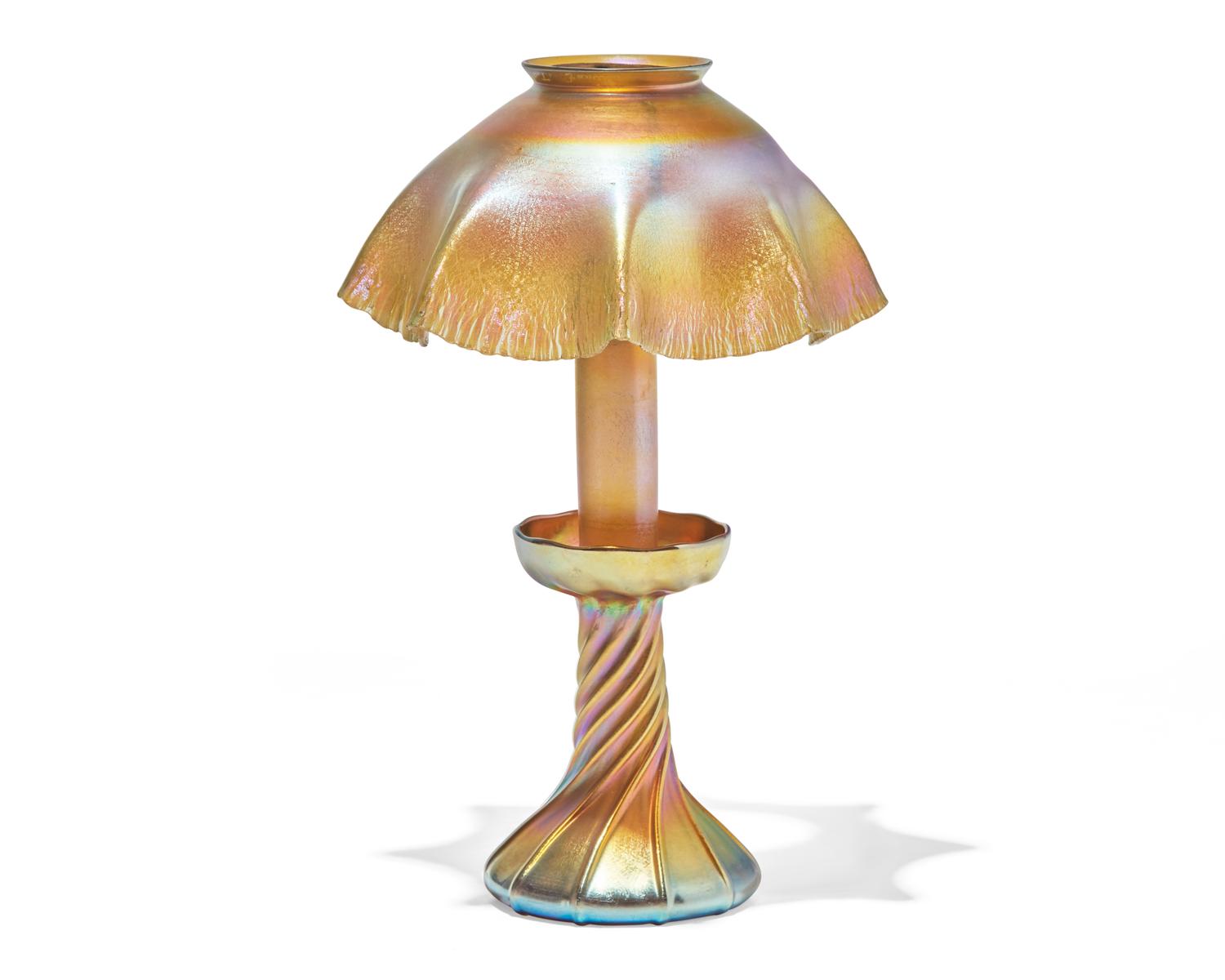 A Gold Favrile Table Lamp