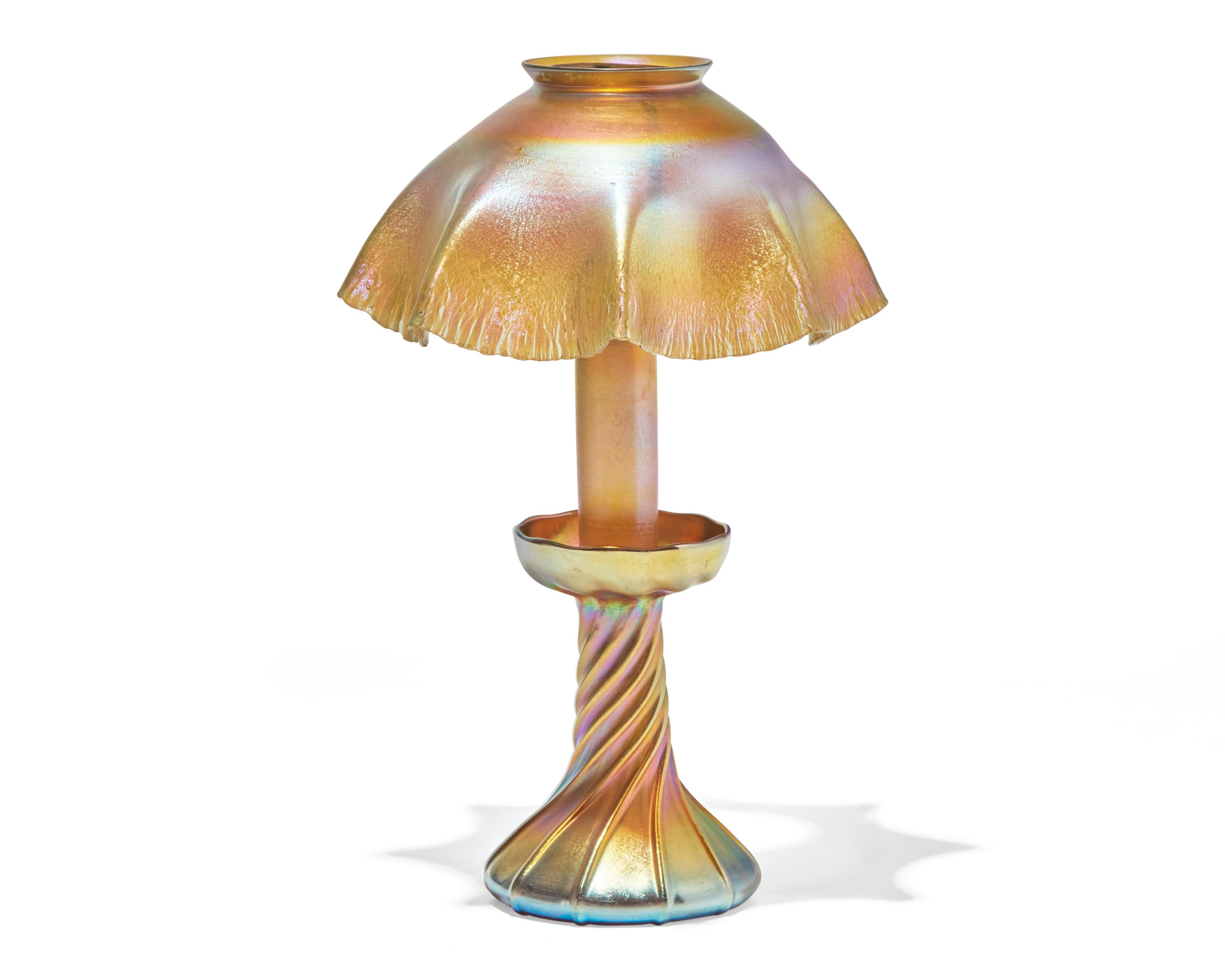A Gold Favrile Table Lamp