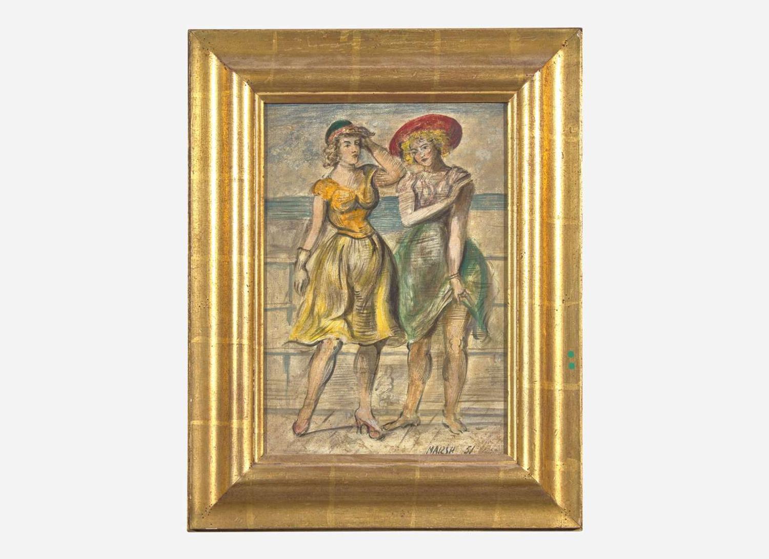 Reginald Marsh (American, 1898-1954) - On the Boardwalk (A Double-Sided Work)