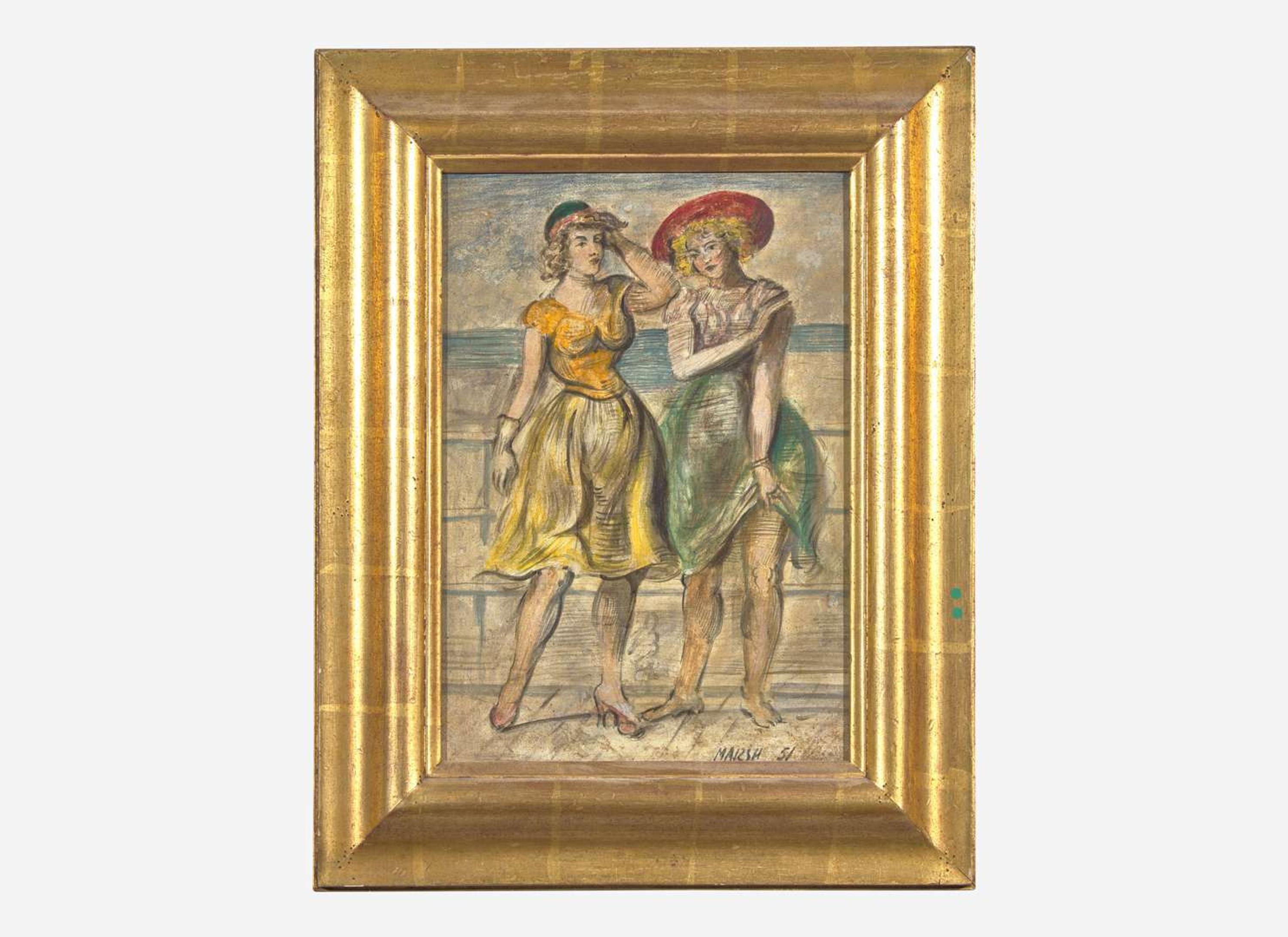 Reginald Marsh (American, 1898-1954) - On the Boardwalk (A Double-Sided Work)