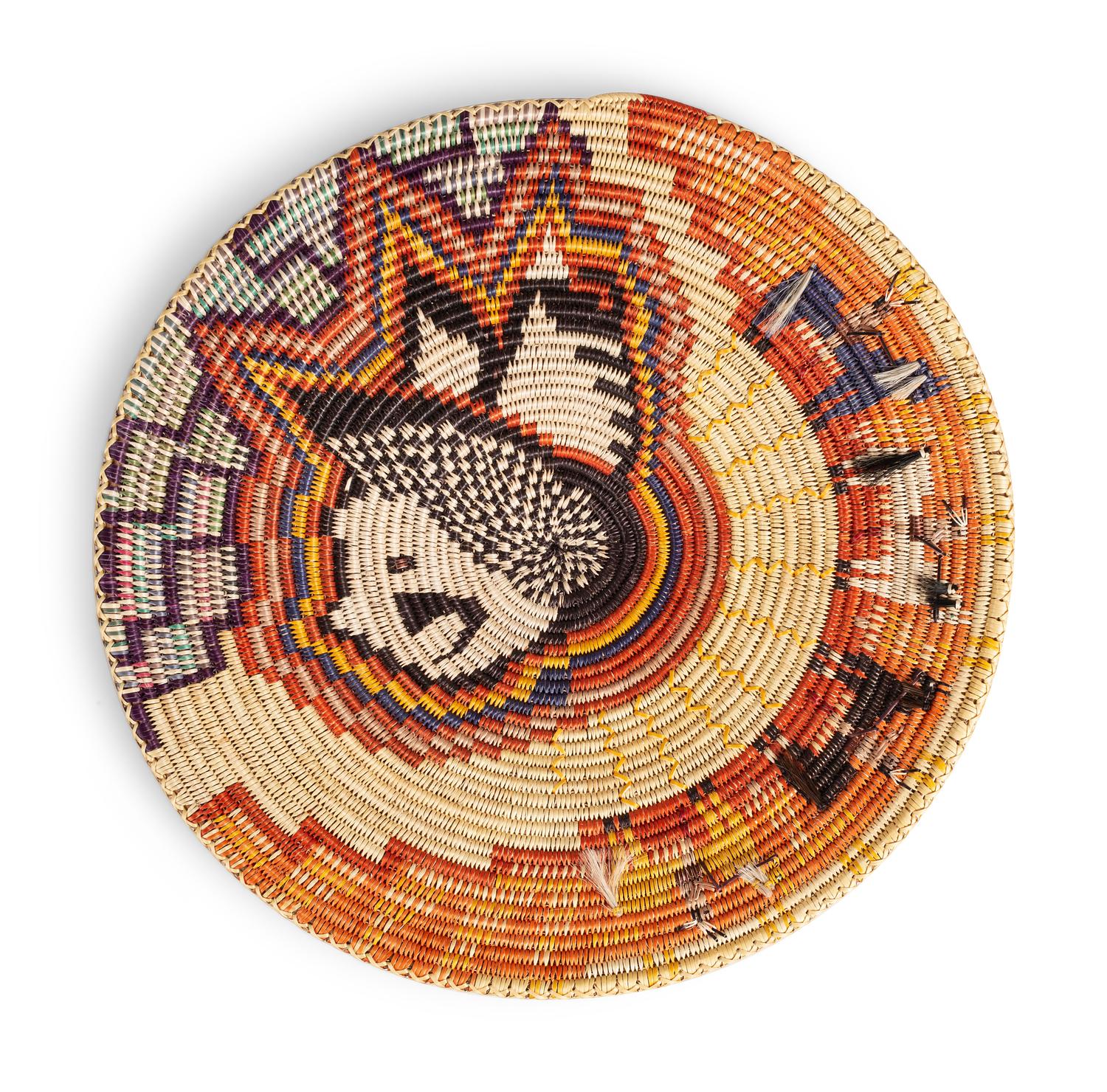The Buffalo Hunters, Mixed Media Basketry Tray