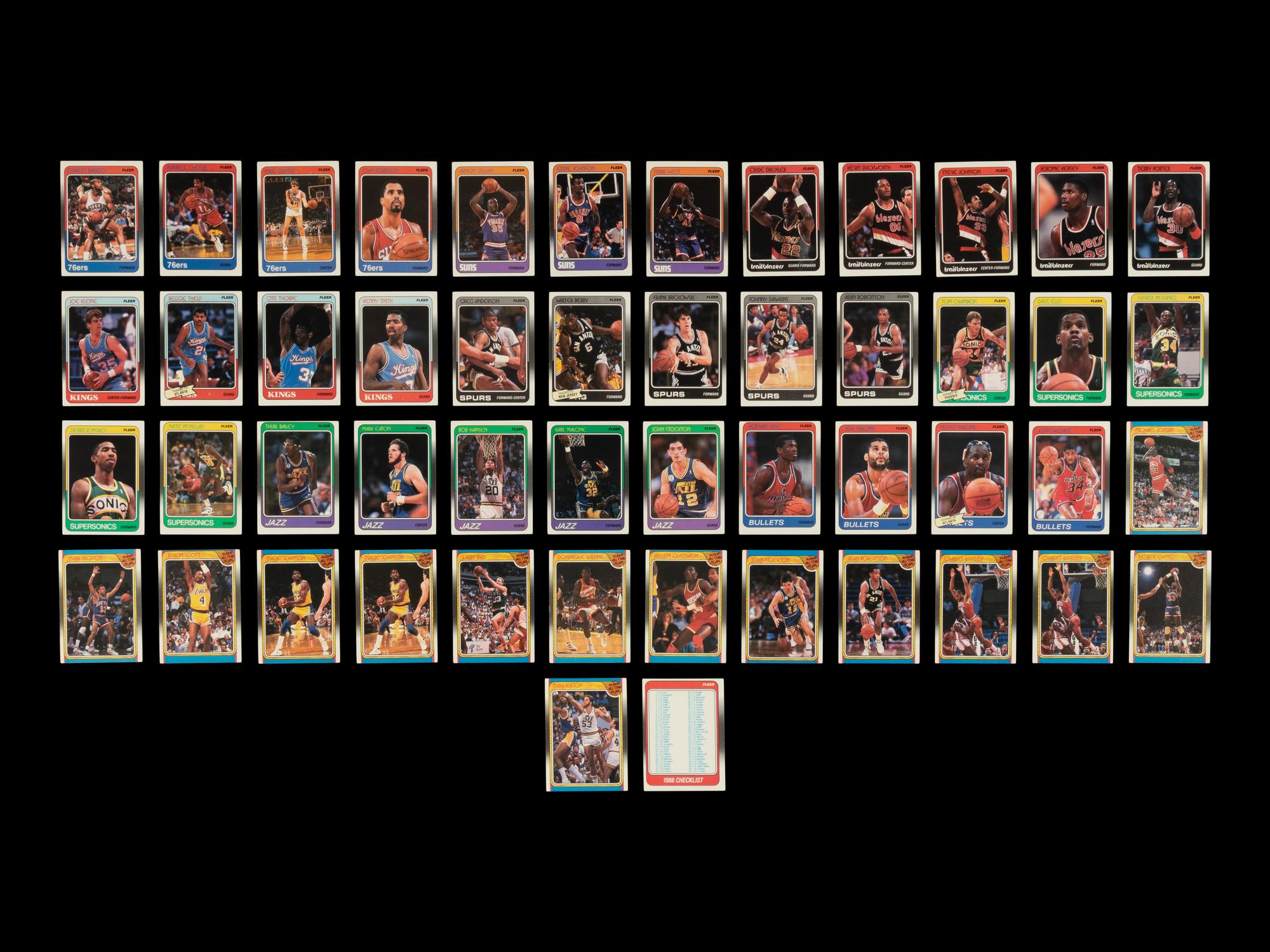 A Complete Set of 1988-89 Fleer Basketball Cards (132/132)
