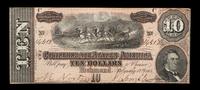 An 1864 Confederate States of America T-64 $10 Note
