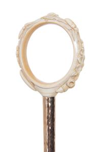 A Japanese Ivory Handled Cane, Diameter of handle 4 x length overall 36 inches.