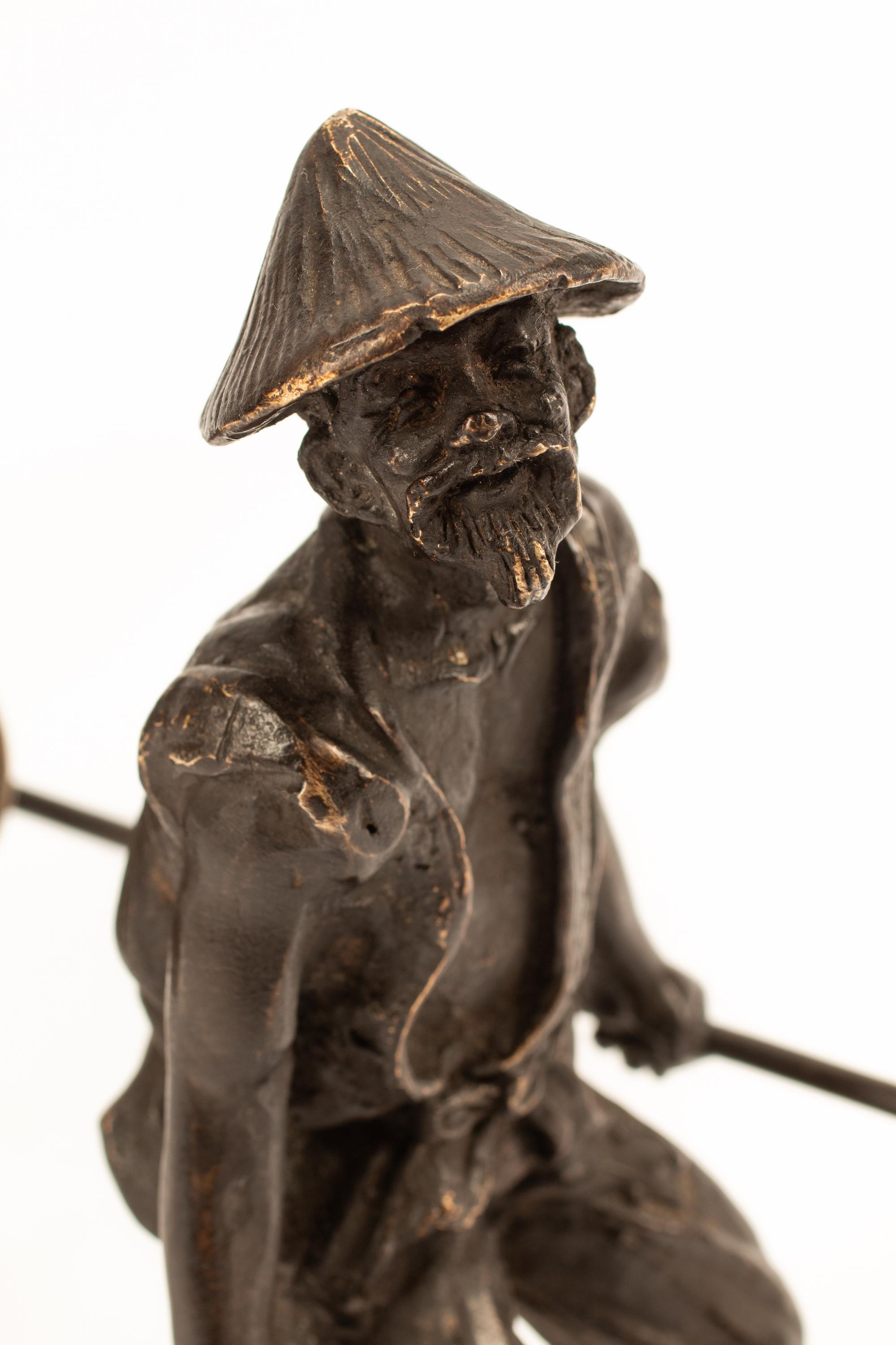 A Japanese Bronze Figural Stand