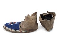 Northern Plains Beaded Hide Moccasins