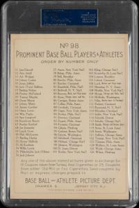 A 1911 T3 Turkey Red Cabinets Solly Hofman Baseball Card (PSA 4 VG-EX) Checklist Back