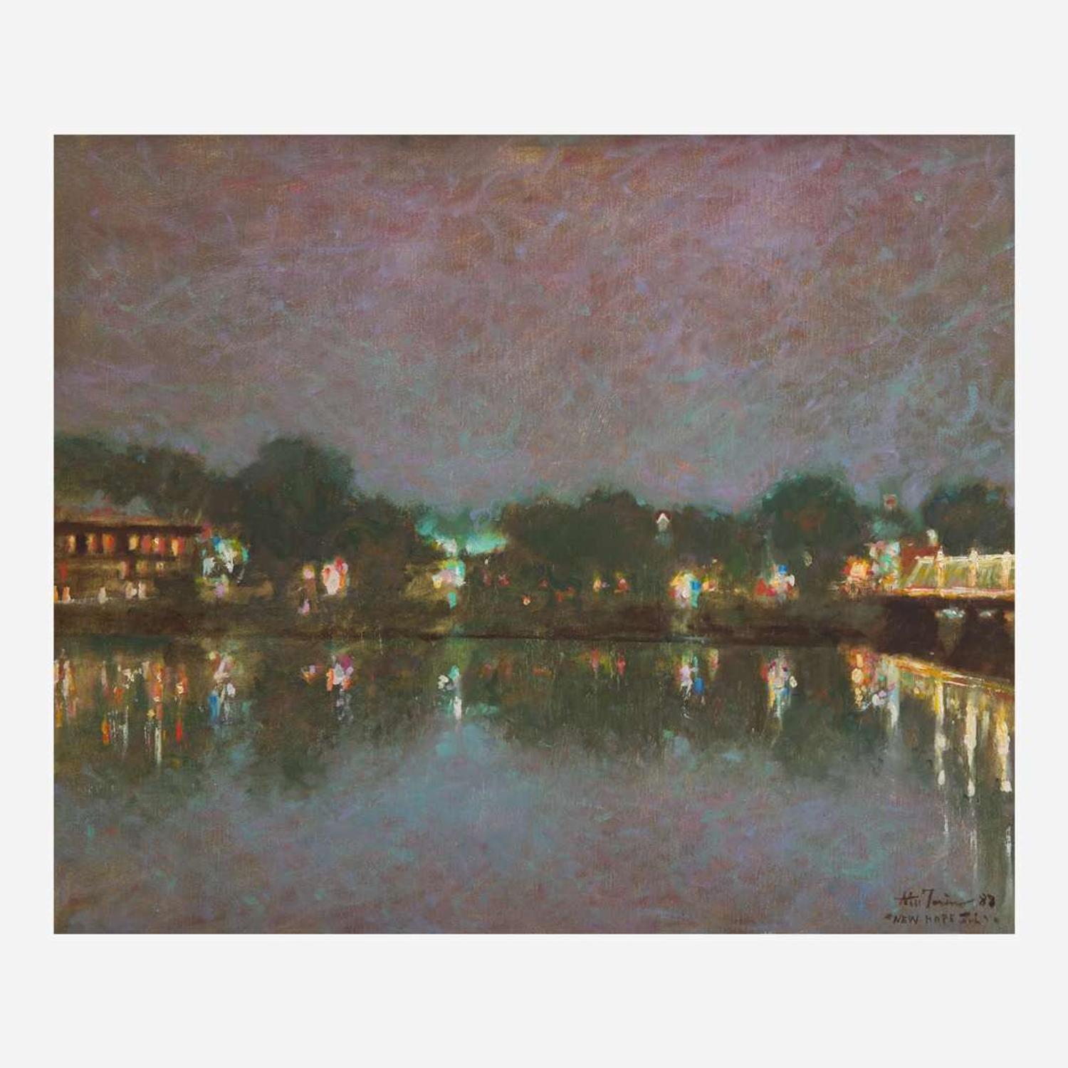 Anthony Michael Autorino (American, 1937–2015) New Hope Bridge at Night