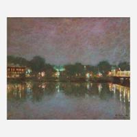 Anthony Michael Autorino (American, 1937–2015) New Hope Bridge at Night