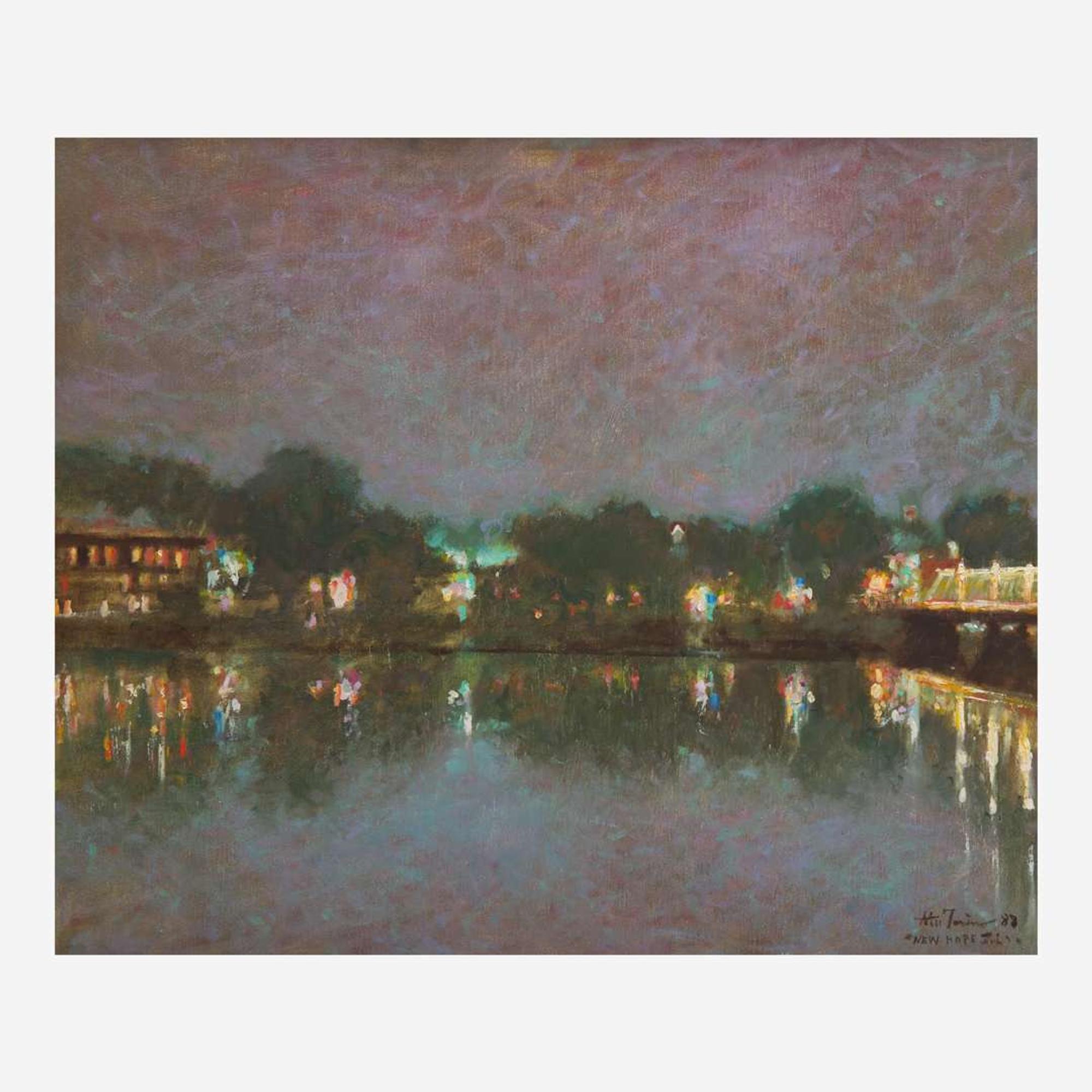 Anthony Michael Autorino (American, 1937–2015) New Hope Bridge at Night