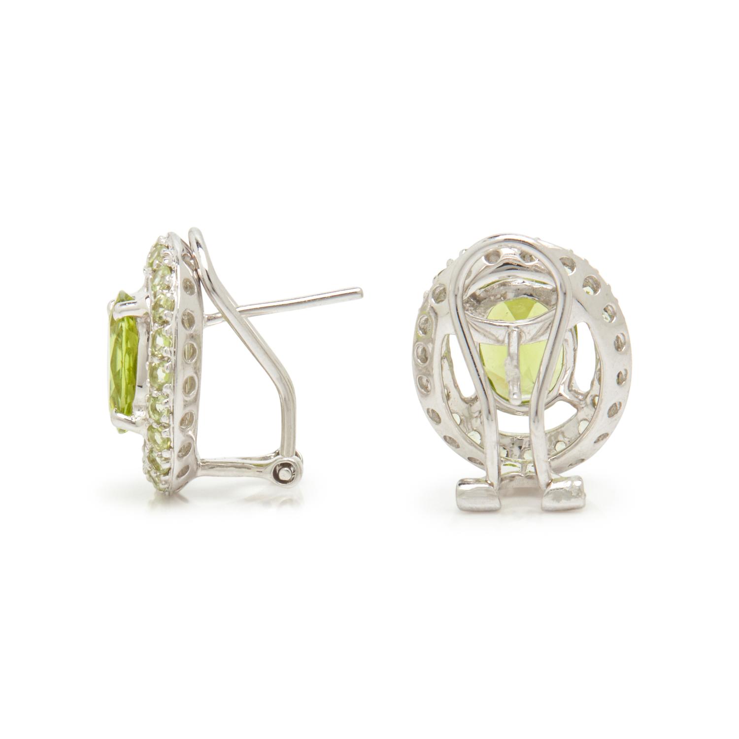 WHITE GOLD AND PERIDOT EARRINGS