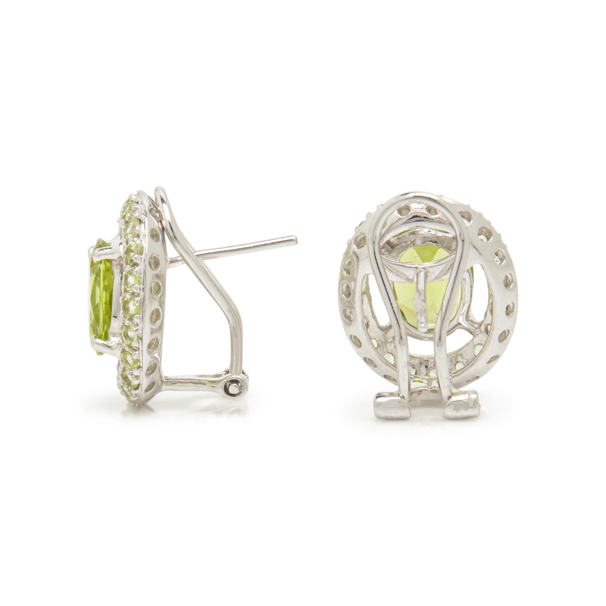 WHITE GOLD AND PERIDOT EARRINGS