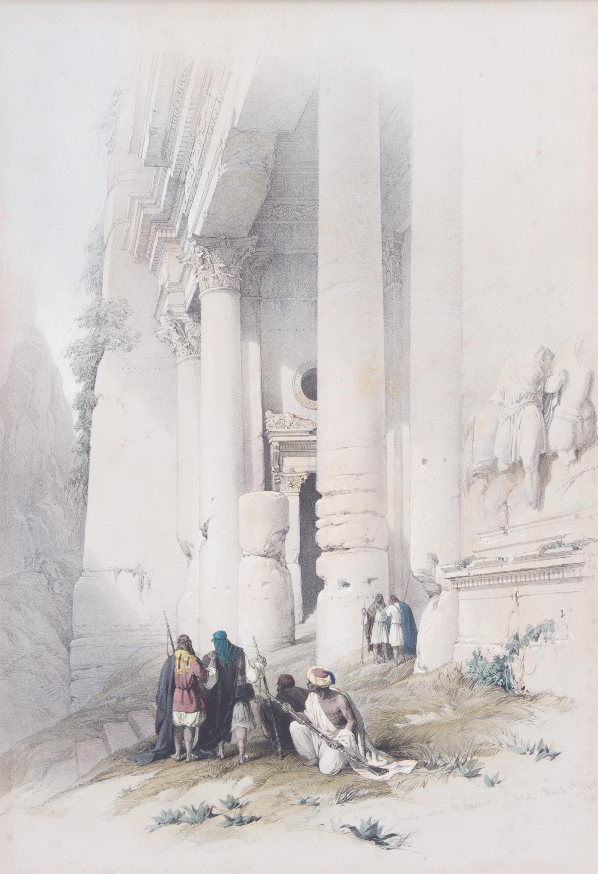 David Roberts, (British, 1796-1864), Karnac, Temple of Aboo Simbel, Dendera, El Kasne and Temple of Baalbec (five works)