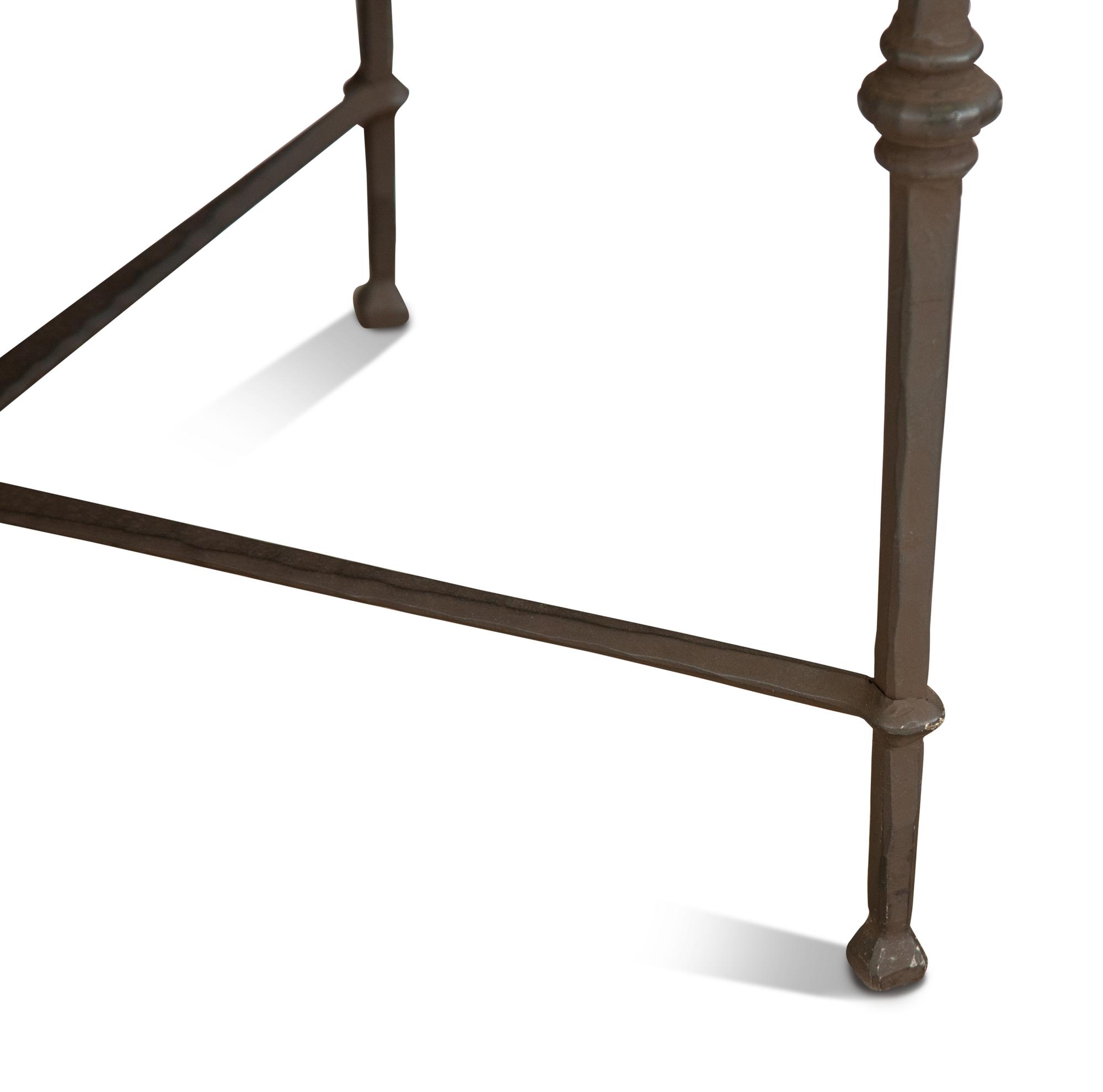 A Neoclassical Style Bronze Coffee Table with Rouge Marble Top