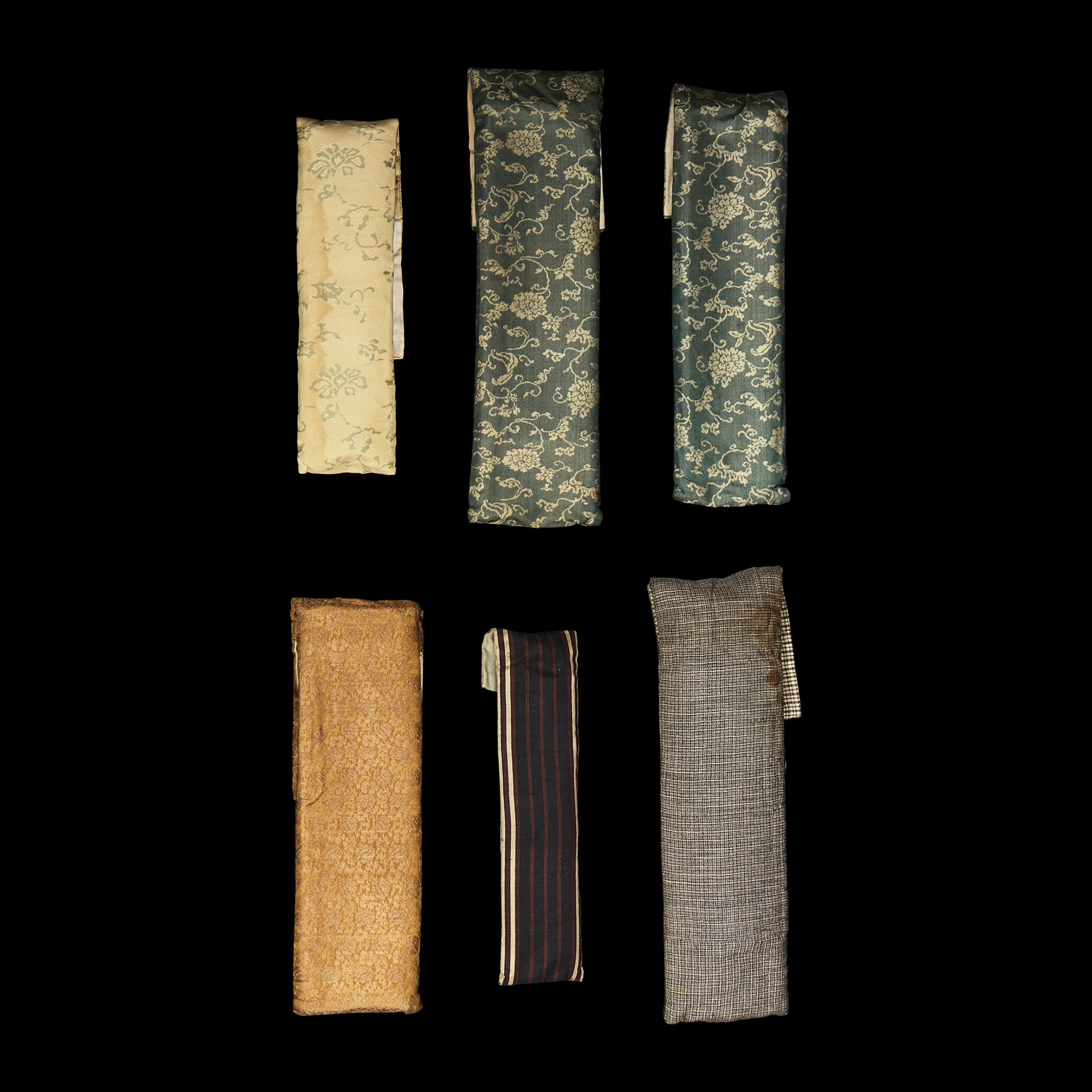 A Group of Six Chinese Bamboo Wrist Rests 竹雕臂擱六件