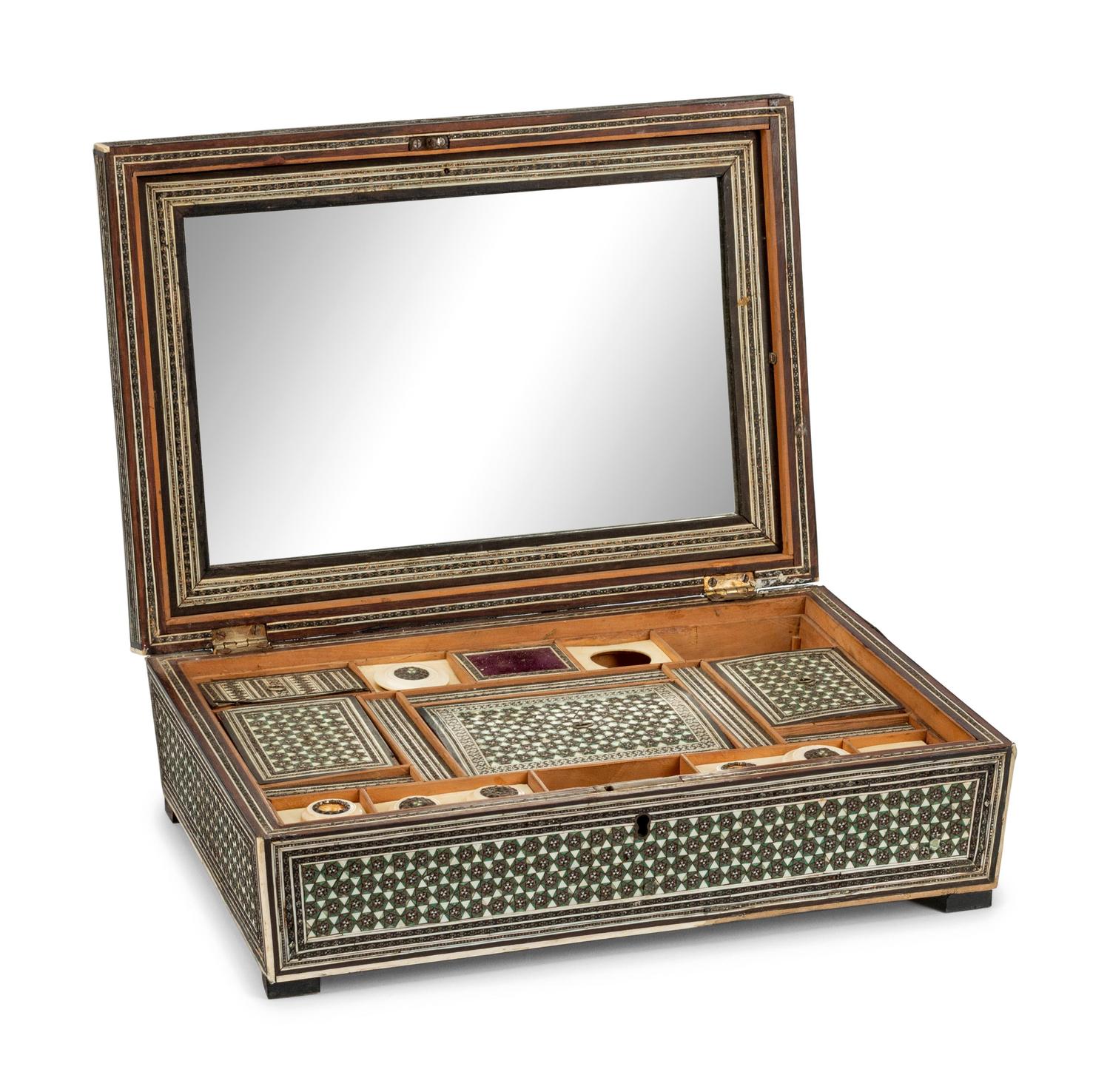 An Anglo-Colonial Inlaid Sewing Box