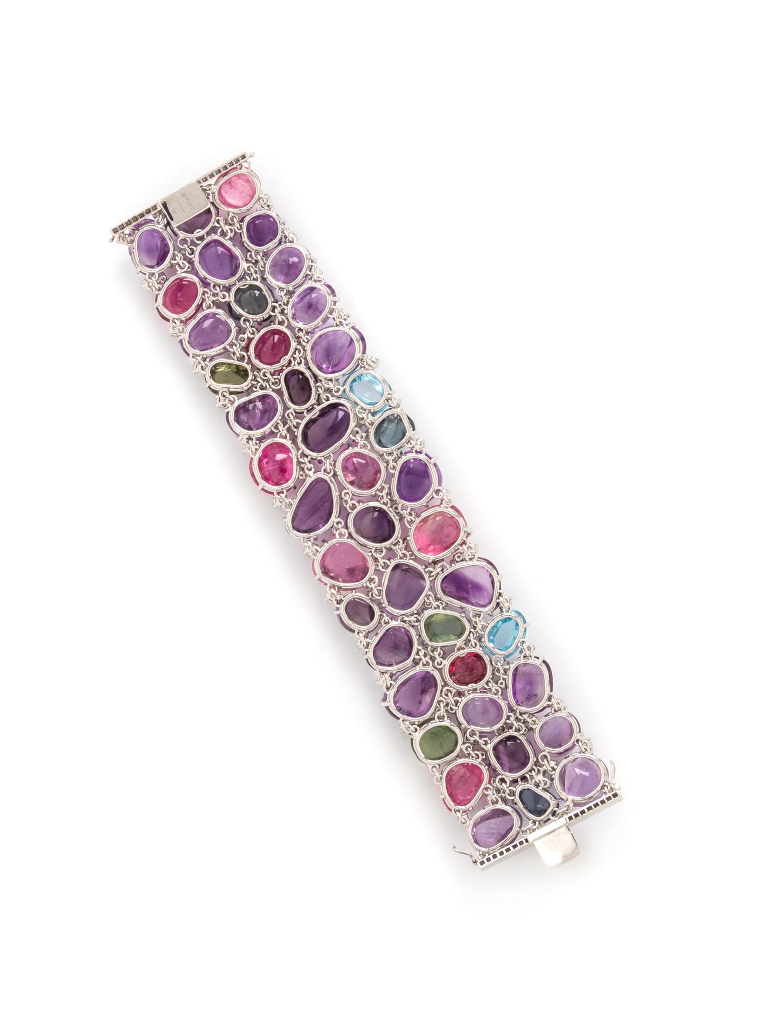 MULTIGEM AND DIAMOND BRACELET