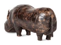 A Leather Rhinoceros Footstool