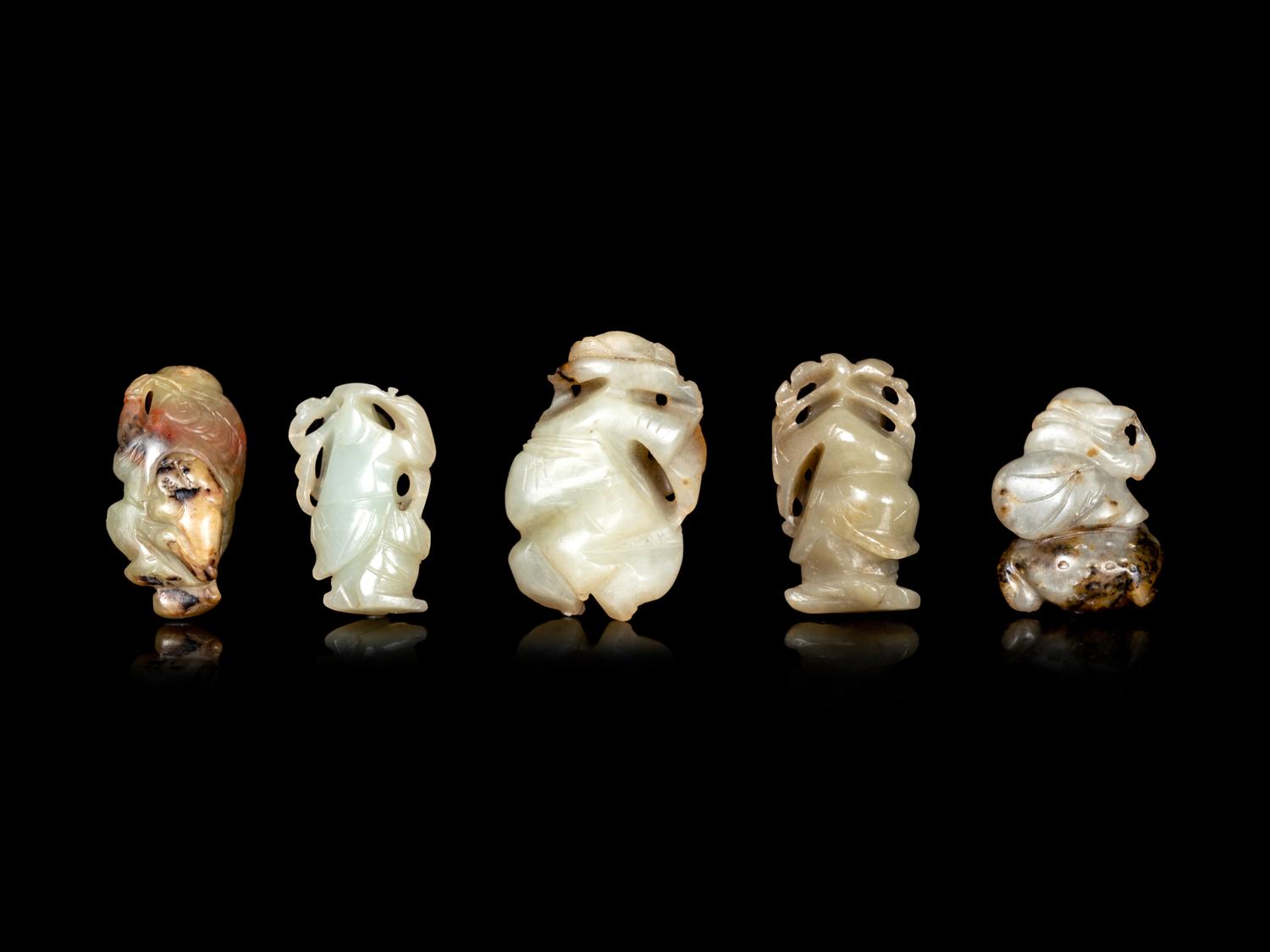 Five Chinese Hardstone Figures of Boys