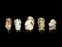 Five Chinese Hardstone Figures of Boys