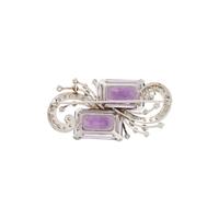 AMETHYST AND DIAMOND PENDANT BROOCH