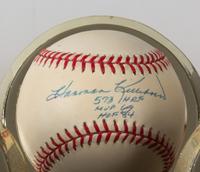 A Collection of Eleven 500 Home Run Club Autographed Baseballs Height of display case 9 inches x width 36 1/2 x depth 10 inches.