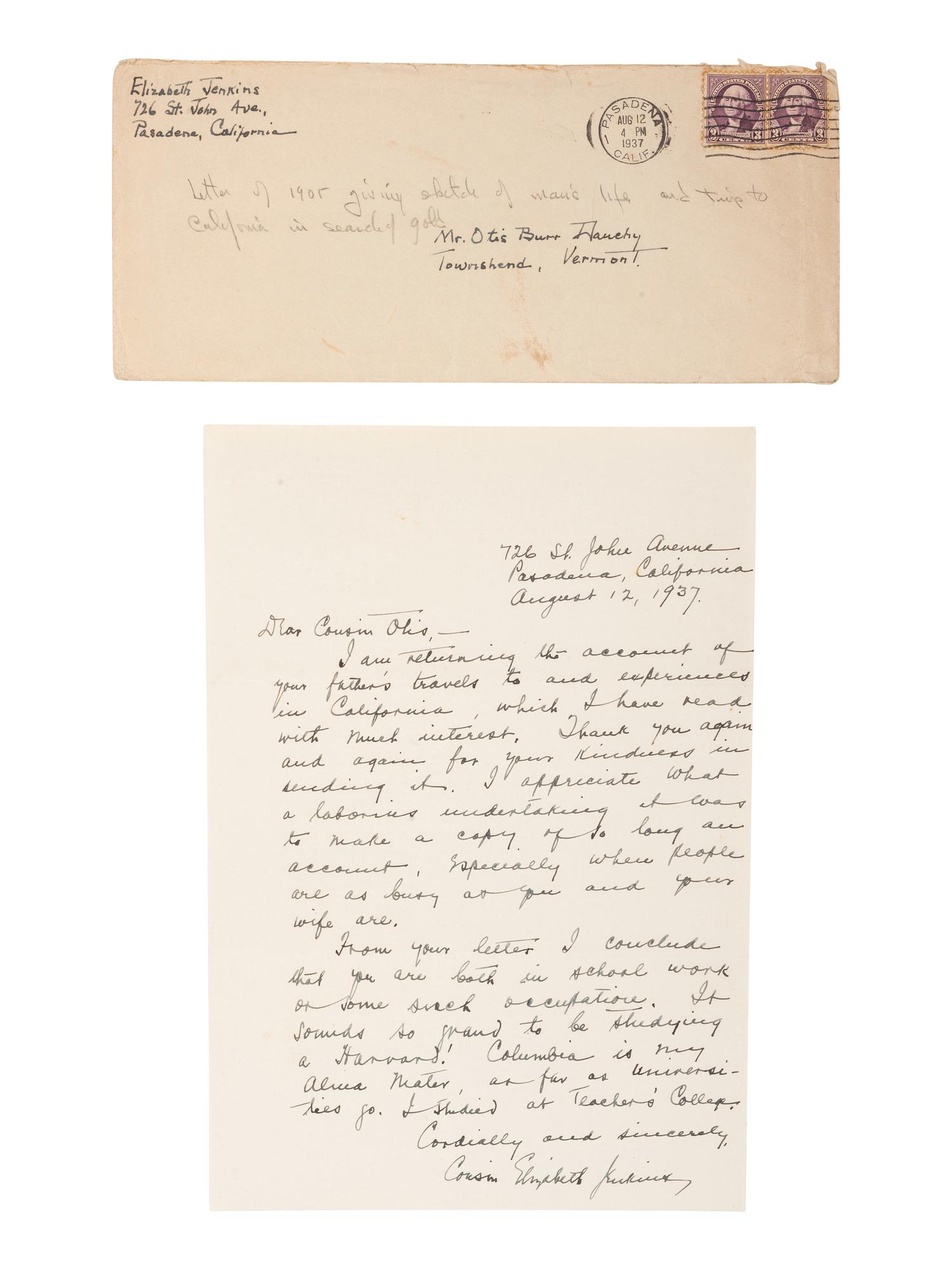 [WESTERN AMERICANA-MINING]. 2 manuscripts, incl. miner's letter from Norwegian Gulch (Montana), 1869