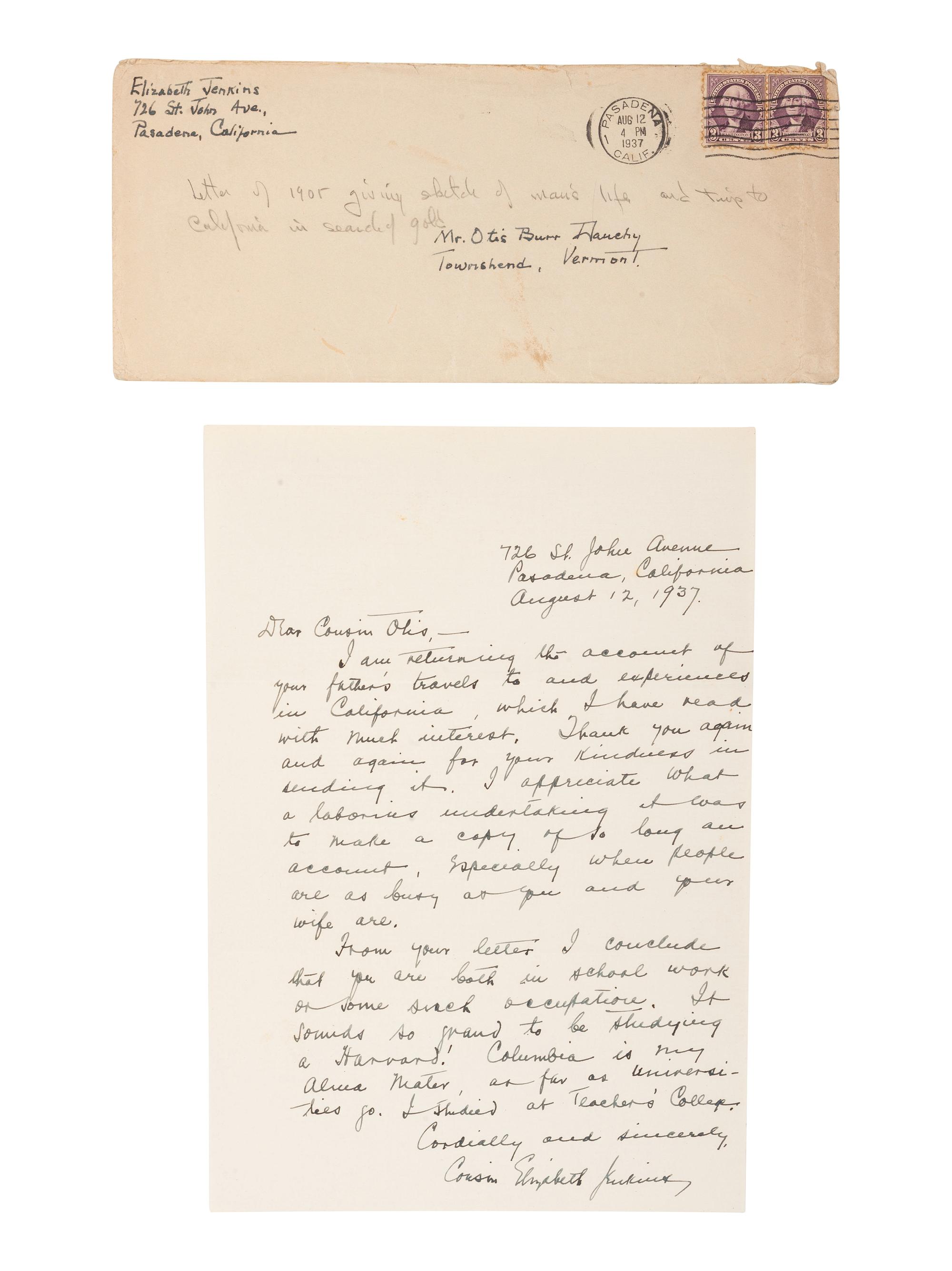 [WESTERN AMERICANA-MINING]. 2 manuscripts, incl. miner's letter from Norwegian Gulch (Montana), 1869