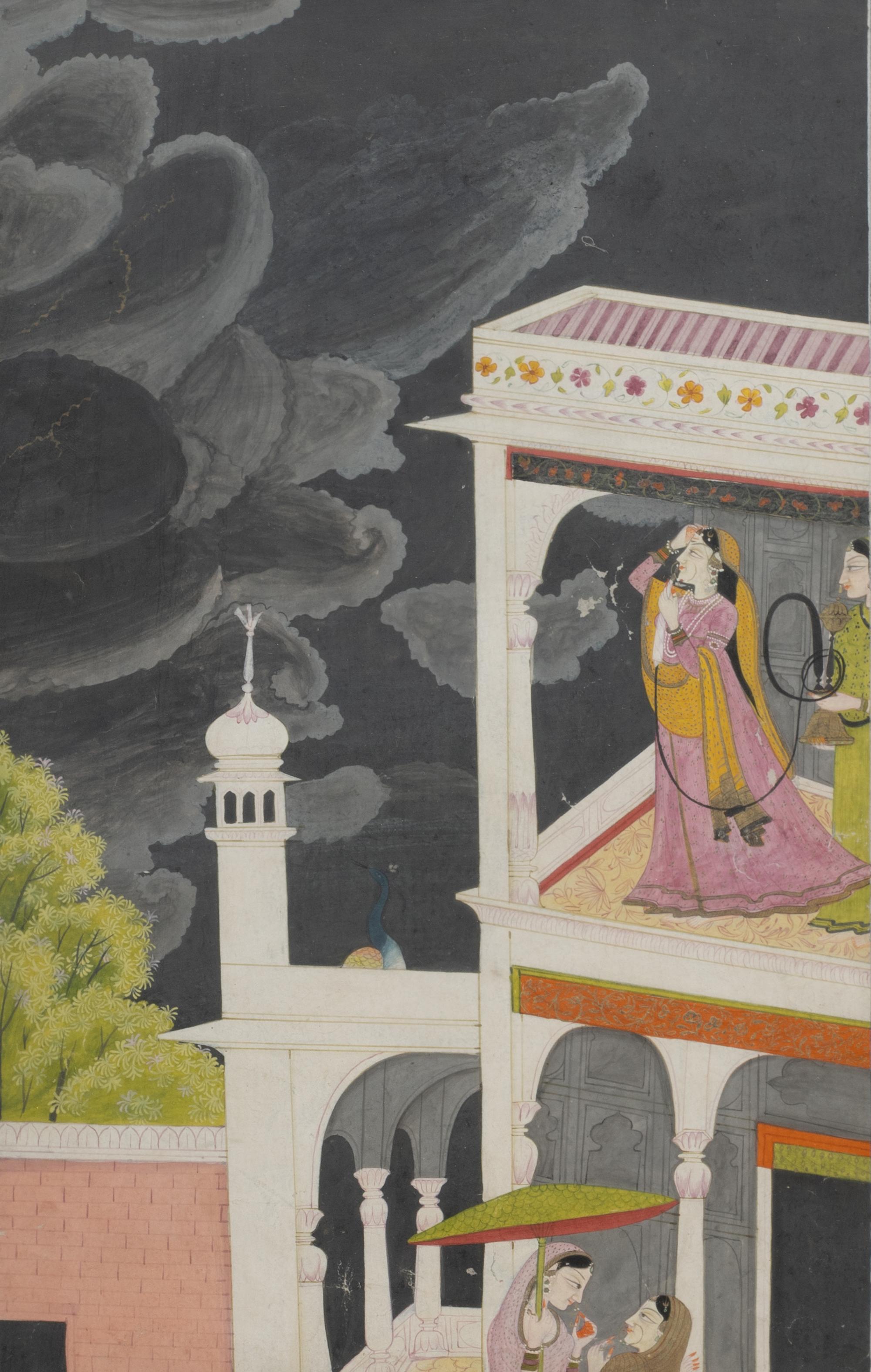 Two Various Kangra School Miniature Watercolor Paintings