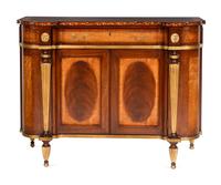 A Pair of E.J. Victor Regency Style Parcel Gilt Mahogany Sideboards