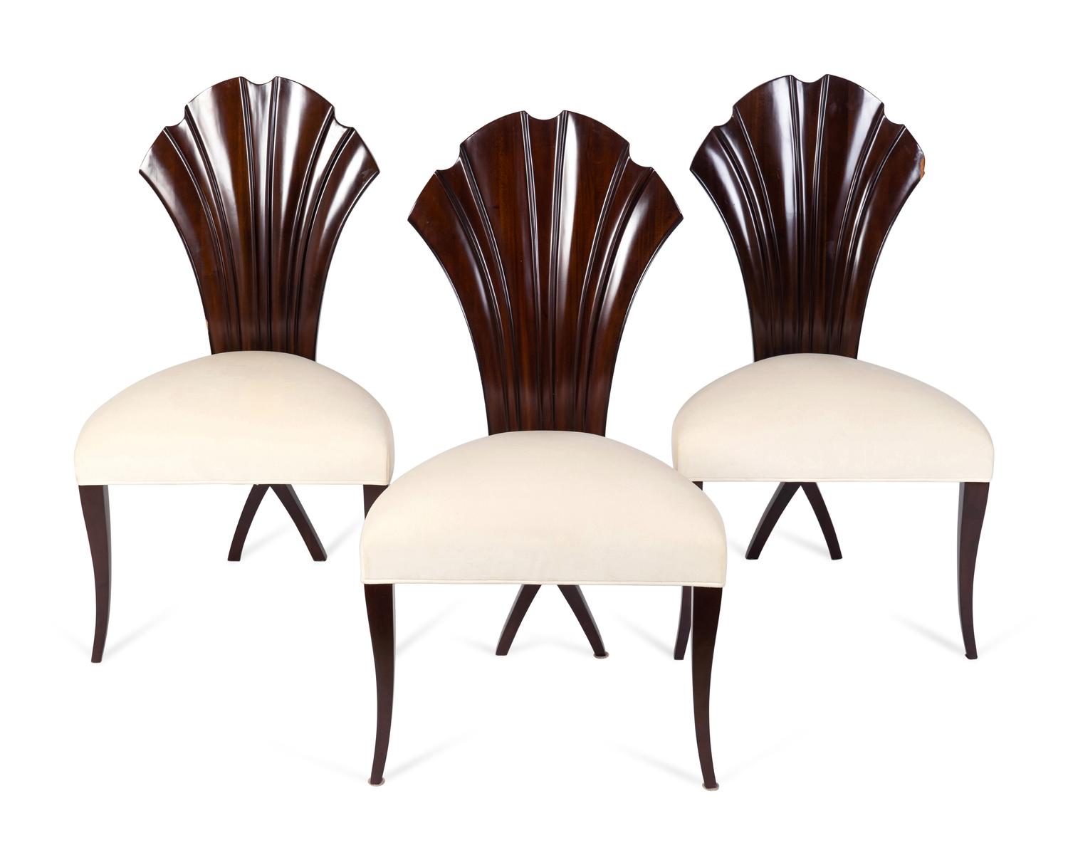 Three Christopher Guy Mahogany La Croisette Chairs — 20TH/21ST CENTURY