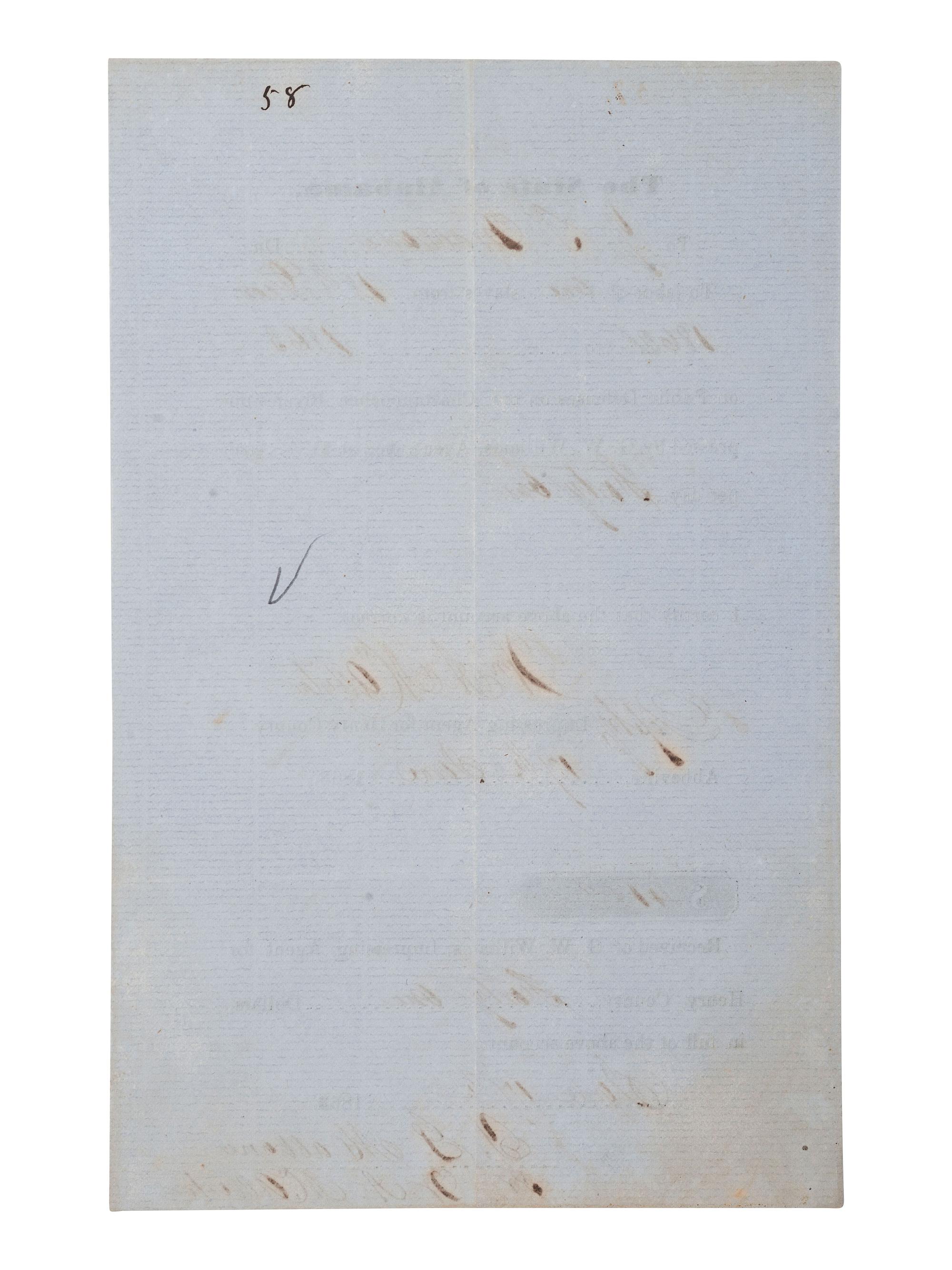 [CIVIL WAR]. Confederate document recording the impressment of an enslaved person for work on "Public Defenses on the Chattahoochee River." 17 June 1863.