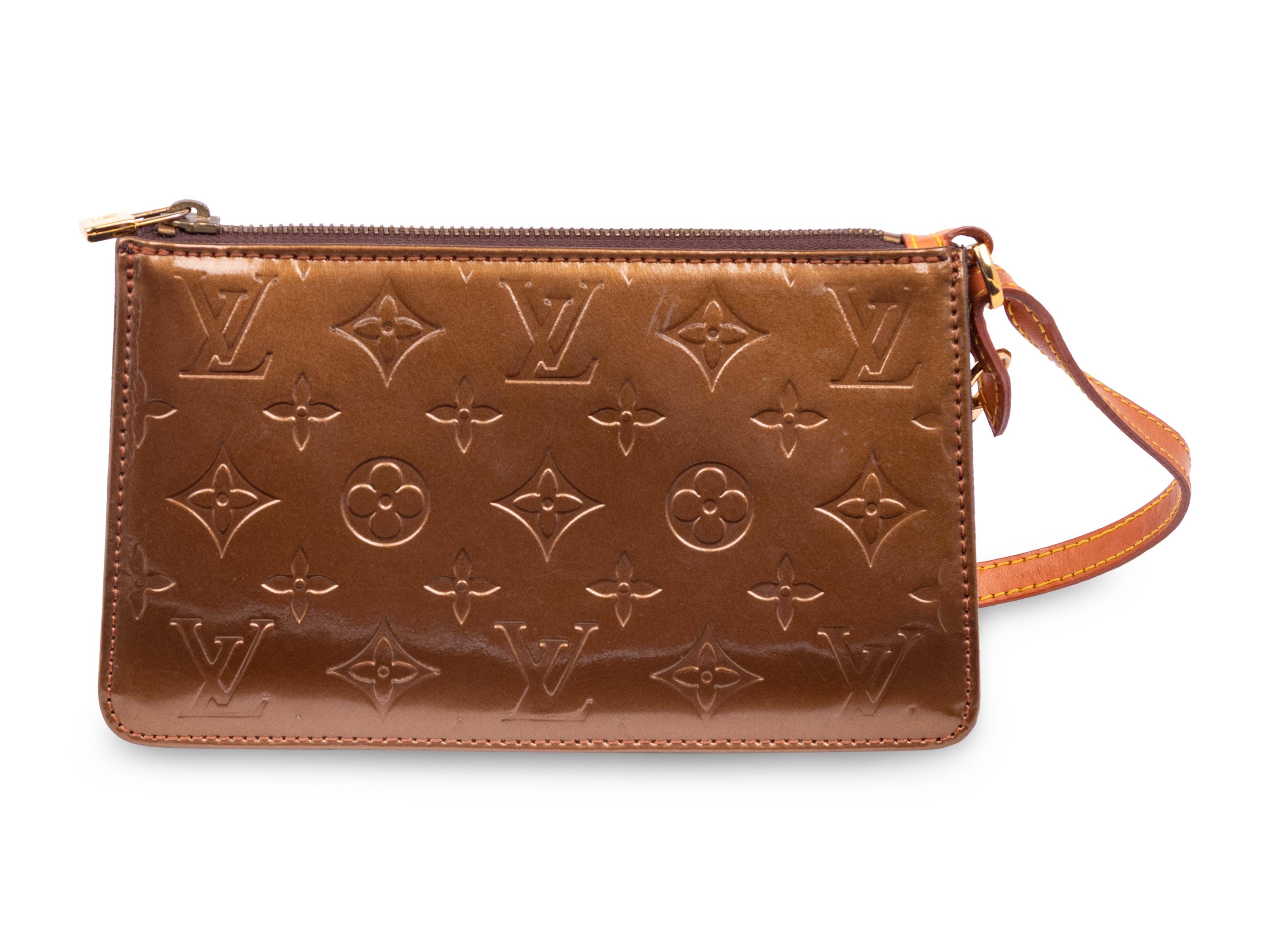LOUIS VUITTON, BRONZE PATENT LEATHER HANDBAG