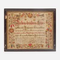 A Fraktur birth and baptismal record for George Klein; Dated "27th March 1803"