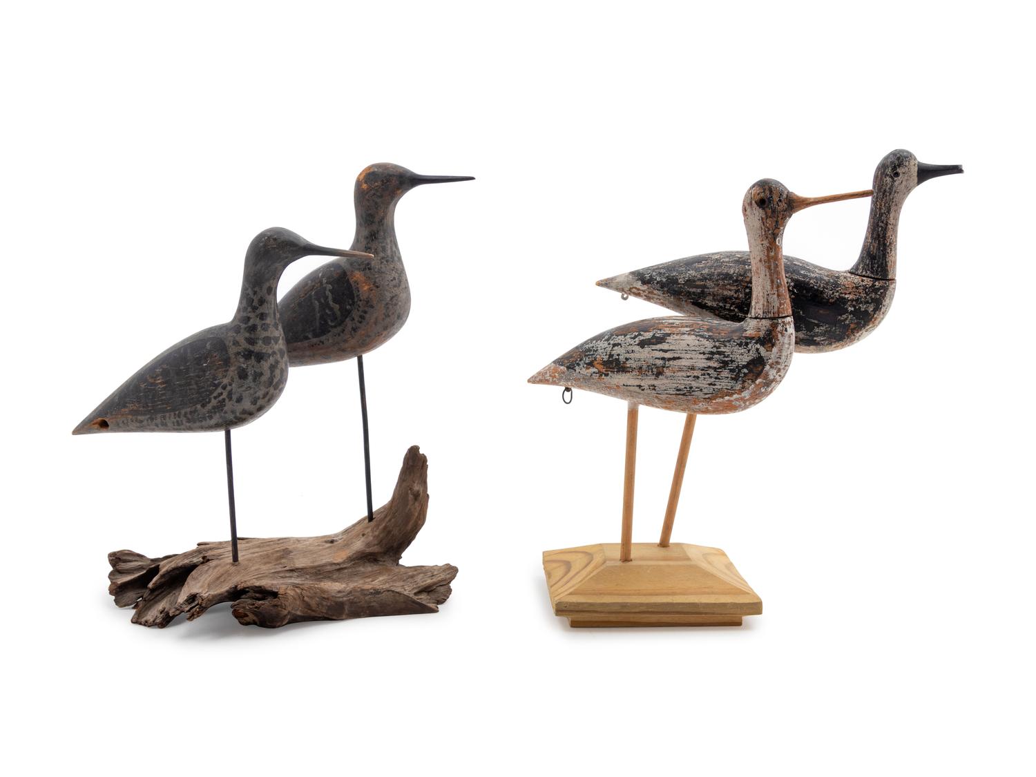 Four Carved and Painted Shore Bird Decoys