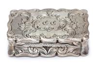 A Victorian Silver Vinaigrette, Frederick Marson, Birmingham, 1859, the case with floral, foliate, C-scroll and geometric decoration, t