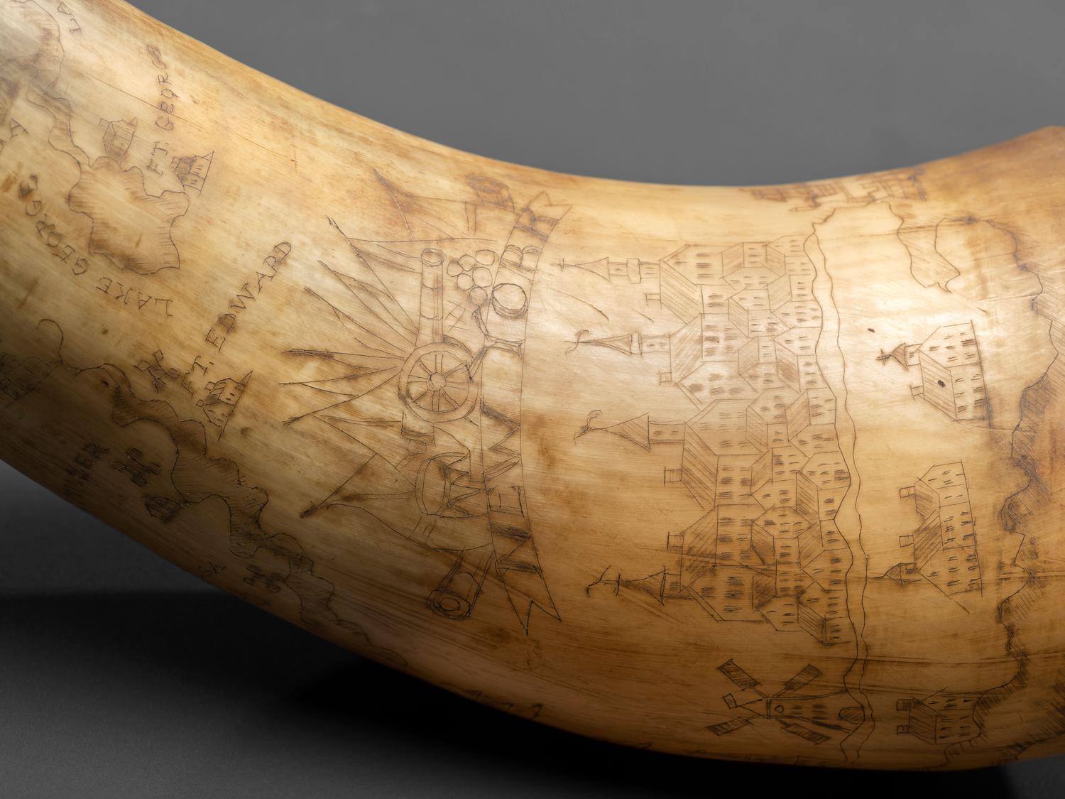 An American Engraved Powder Horn