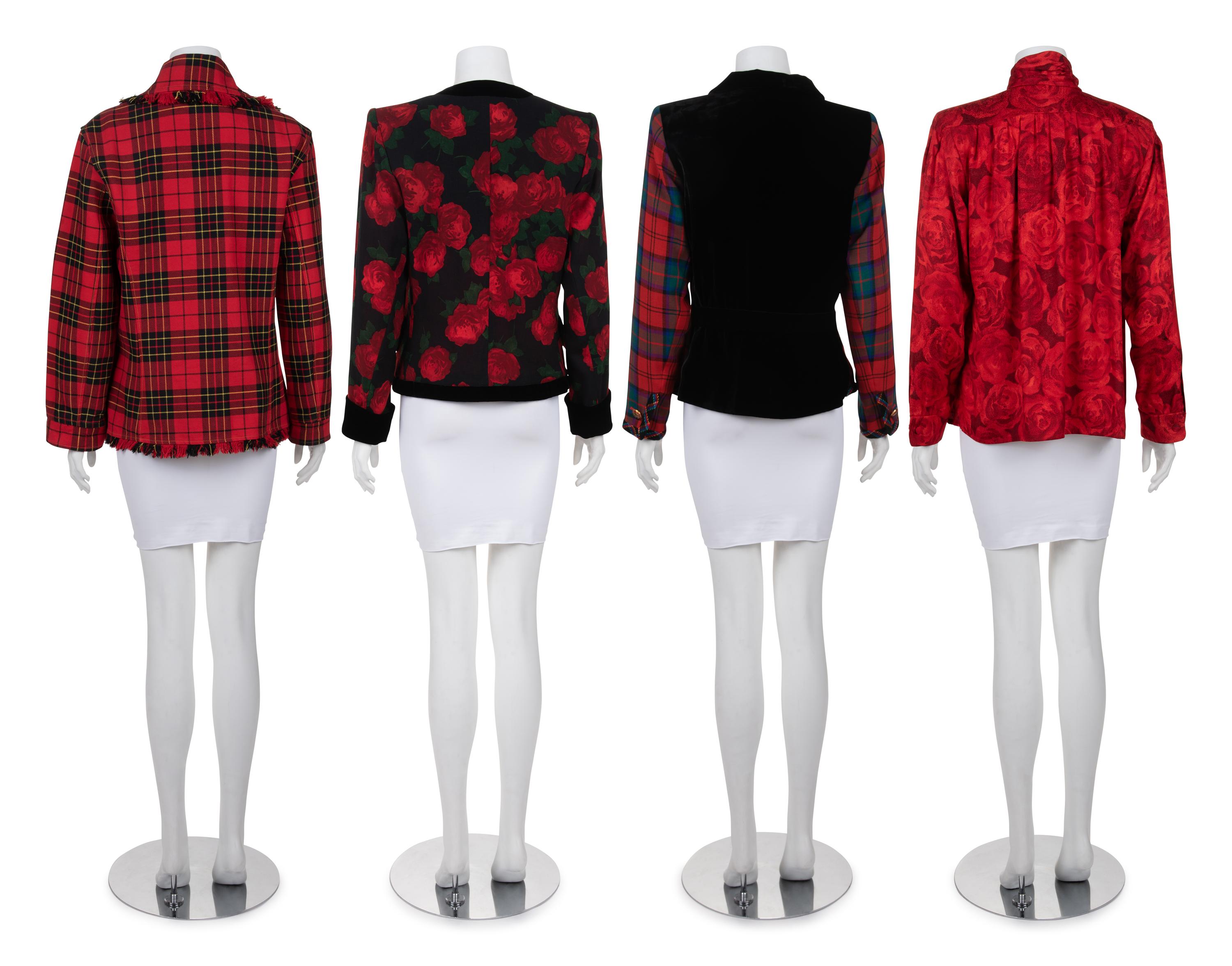 Four Yves Saint Laurent and Moschino Top Pieces: Three Jackets and One Blouse, 1980s
